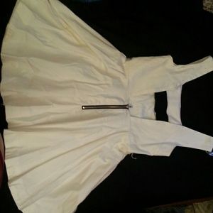 White dress with cut out and black back detail