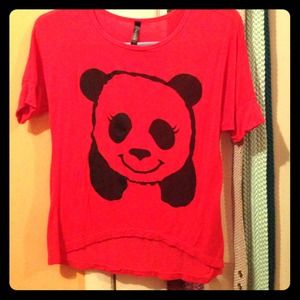 Tillys ( full tilt ) panda/ panda butt coral shirt