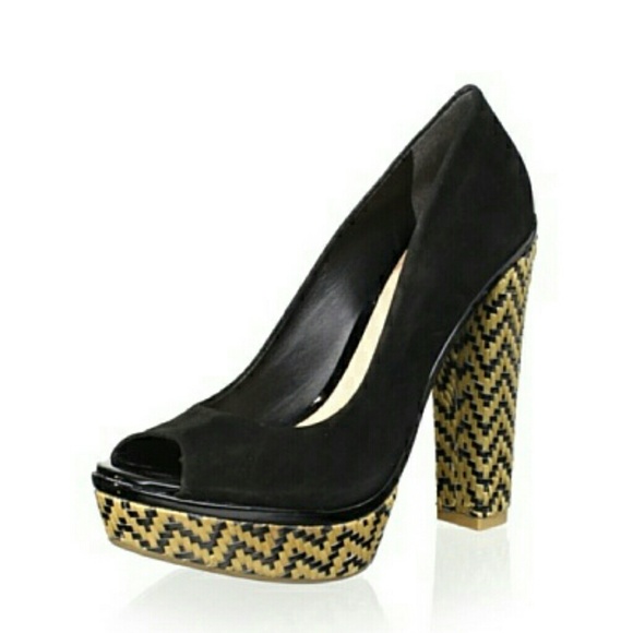 Schutz woven platform peeptoes
