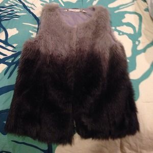 Black and grey faux fur vest!!