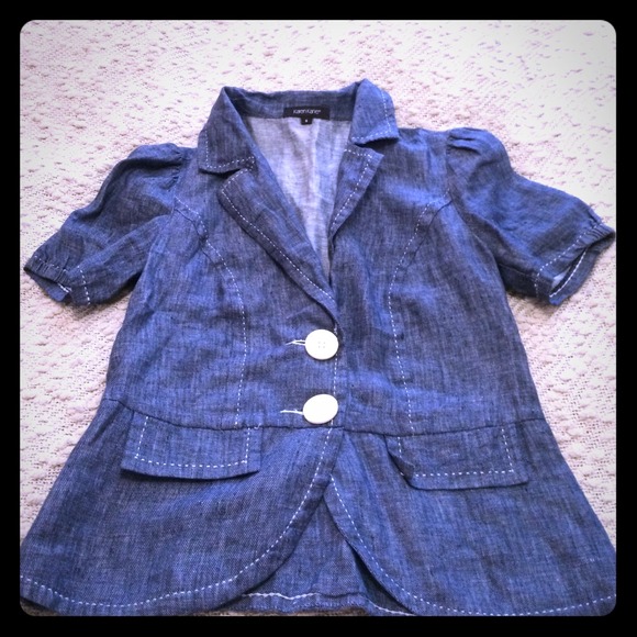 Denim short blazer
