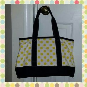 J. Crew Blue & Yellow Polkadot Tote