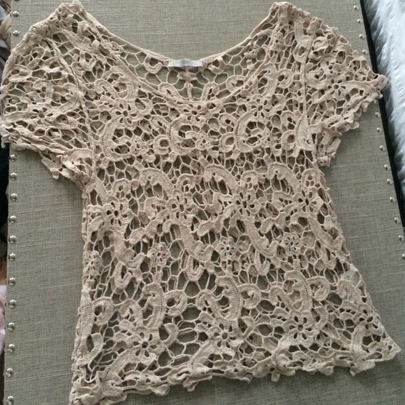 Beige crochet top