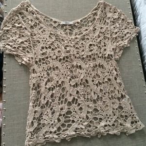 Beige crochet top