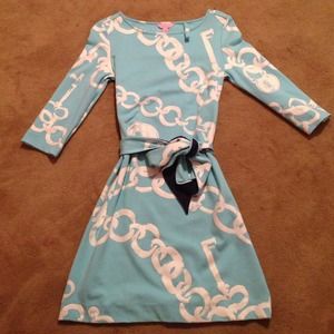 Lilly Pulitzer "Shorely Blue Ball & Chain Dress"