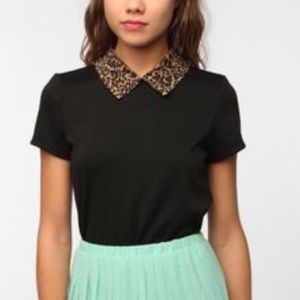 leopard collar shirt Urban outfitters