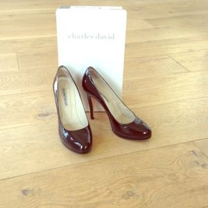 Black Charles David Patent Leather Pump with Box