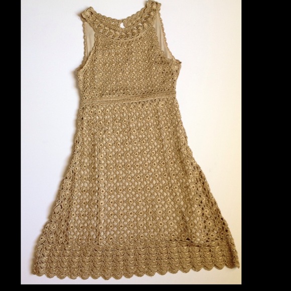 Diane von Furstenberg Dresses & Skirts - ❗️SOLD❗️DVF Golden Crochet Adie Dress S