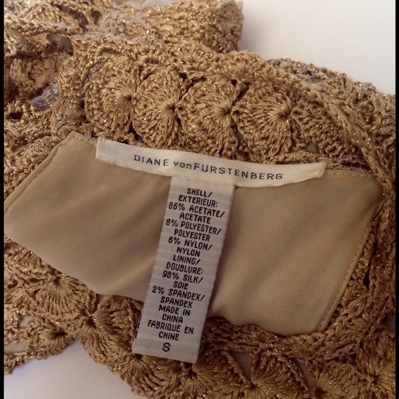 ❗️SOLD❗️DVF Golden Crochet Adie Dress S - Picture 3 of 4