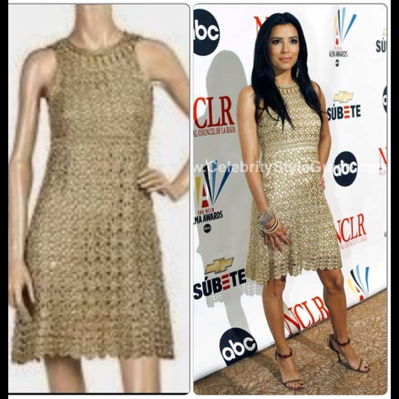 ❗️SOLD❗️DVF Golden Crochet Adie Dress S - Picture 2 of 4