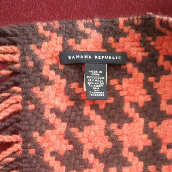 Brown and Orange Houndstooth Scarf