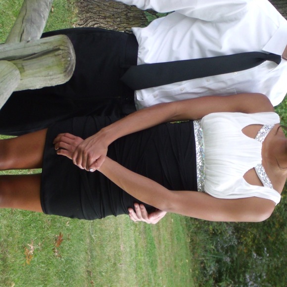 Black&white sequin party dress (: