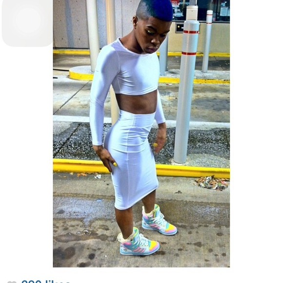 White two piece dress