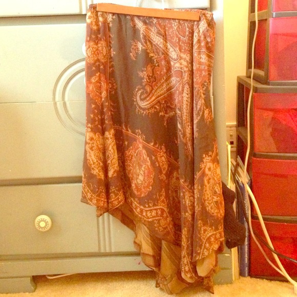 Ralph Lauren Printed High-Low Skirt