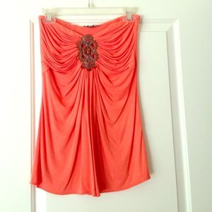Orange Sky Strapless Top