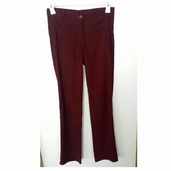 High Waisted Burgundy Pants