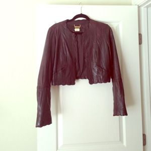Brown ABS by Allen Schwartz Leather Jacket