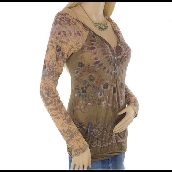 ️UNAVAILABLE Free People Boho Hooded Thermal Shirt - Picture 2 of 4