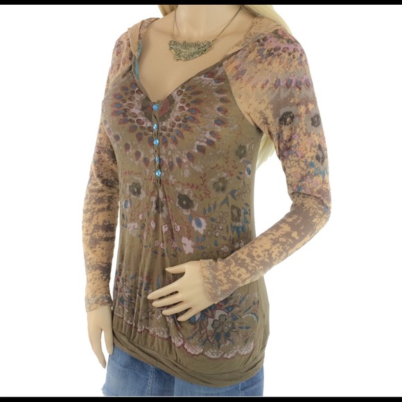 ️UNAVAILABLE Free People Boho Hooded Thermal Shirt - Picture 3 of 4