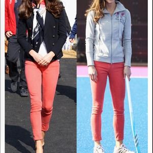 J brand midrise skinny coral jeans