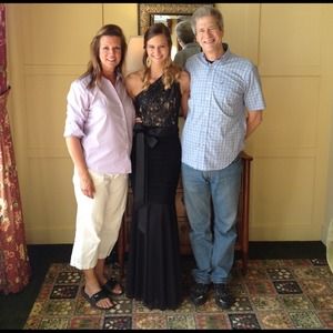 ✨Black and Nude Lace Cache Dress ✨