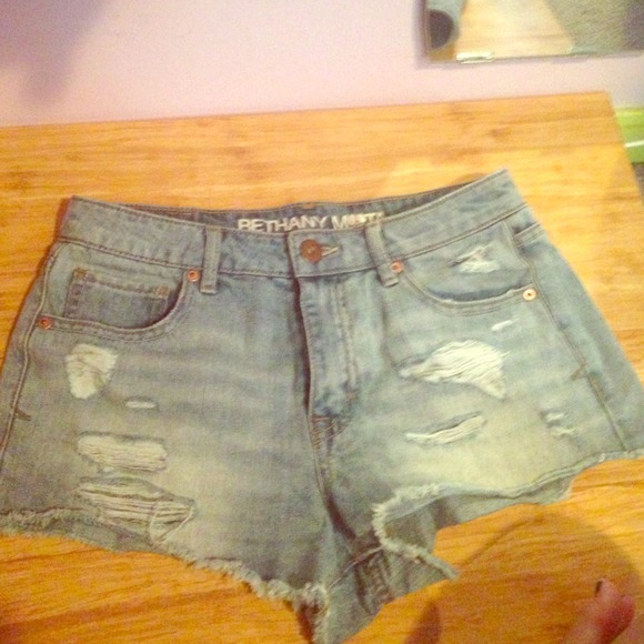 High waisted denim shorts by Bethany Mota