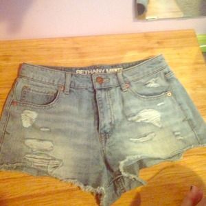 High waisted denim shorts by Bethany Mota