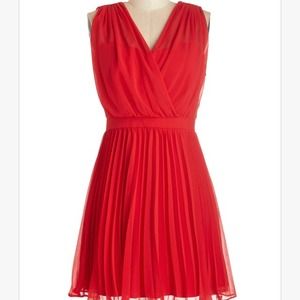 ModCloth Sashay Into Sunset Minuet Red Party Dress