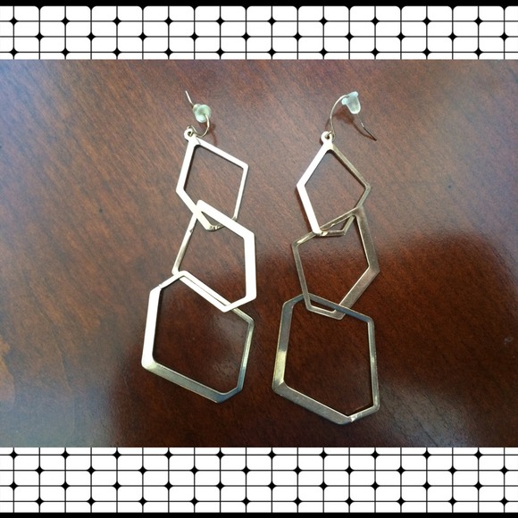 Gold Hexagon Earrings