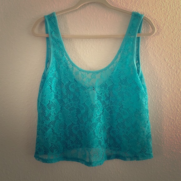 3 for $15 🥳 NWOT Teal Lace Top