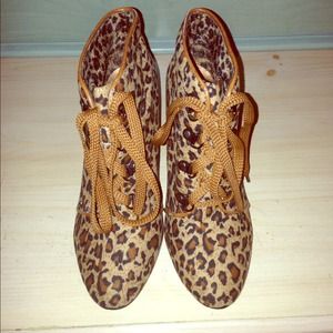 Cheetah print wedges