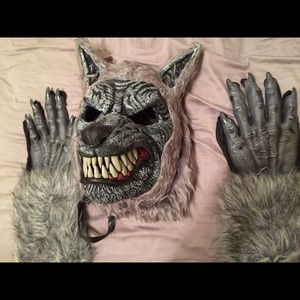 Wolf mask and gloves for sale