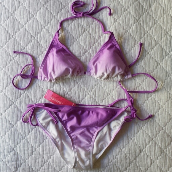 NWT! Xhilaration Lavender/White 2 Piece Swimsuit