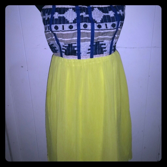 Strapless tribal print babydoll dress - Picture 1 of 3