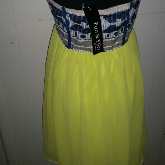 Strapless tribal print babydoll dress - Picture 2 of 3