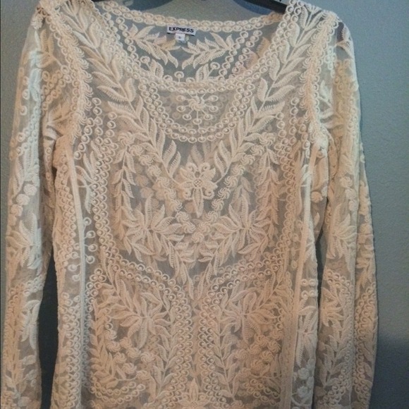 Express Beige lace blouse