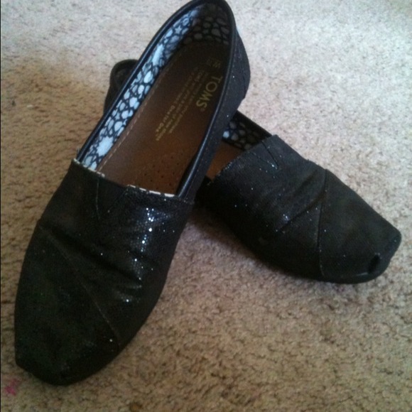 Black Glitter TOMS