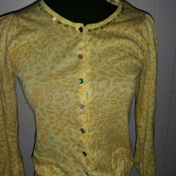 River Island Yellow leopard print cardigan - Picture 1 of 1