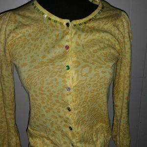 River Island Yellow leopard print cardigan