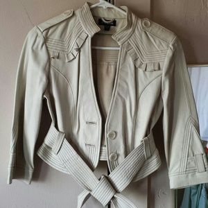 Bebe Crop Leather Jacket