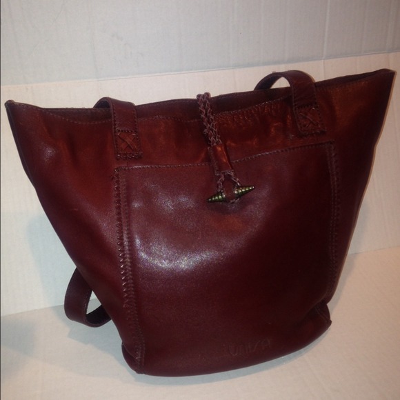 Unisa Handbags - BURGANDY UNISA LEATHER HANDBAG