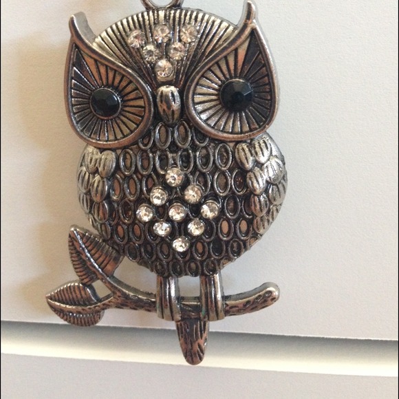 Silver owl necklace