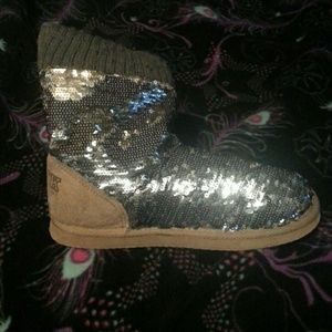 Victoria's secret silver glitter boots!