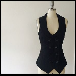 Black double breasted vest by F21