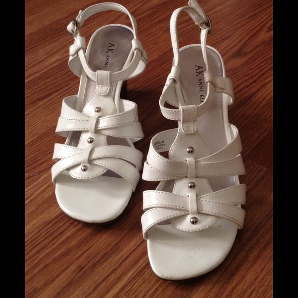 Anne Klein stacked heel strappy sandals