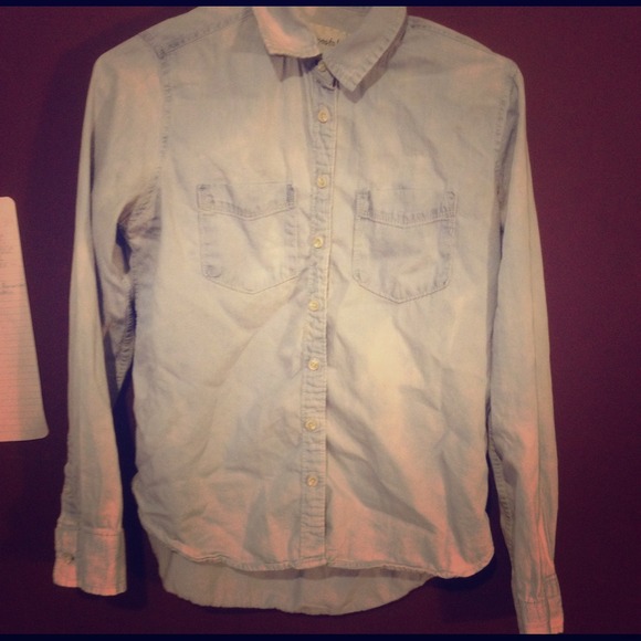Acid/Bleach Wash Chambray Shirt