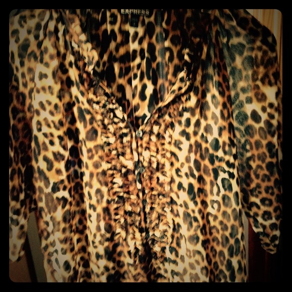 Leopard print dress shirt