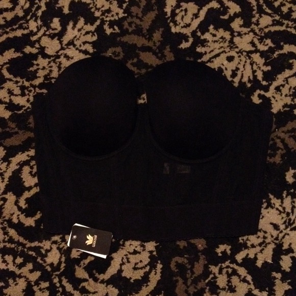 NWT 34DDD Black Strapless Bra/Half Corset