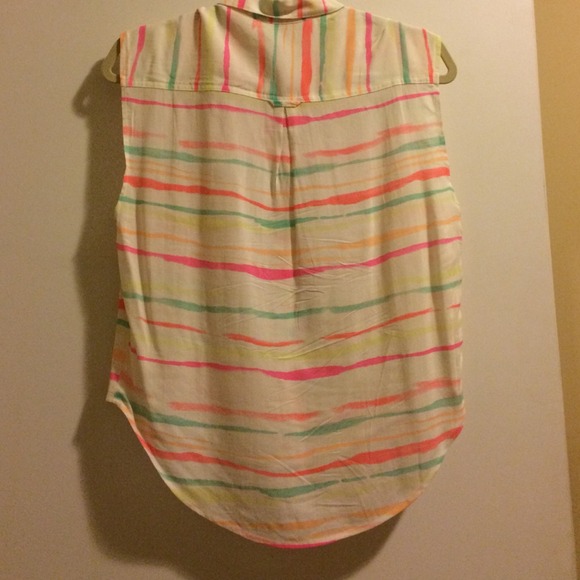 Highlighter stripped cutoff button down. - Picture 2 of 2