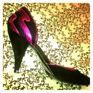 Black Suede and Pink Pumps